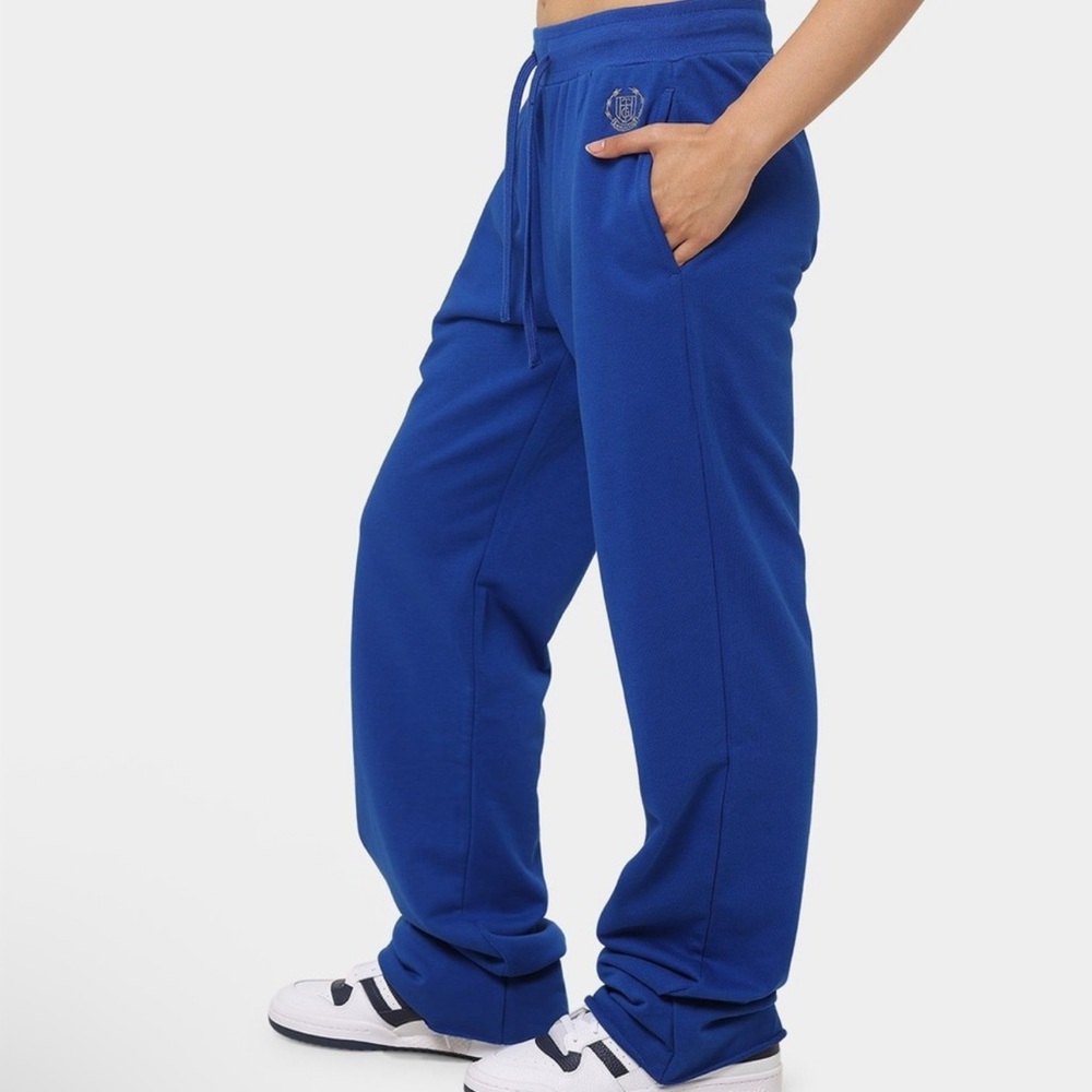 NEW HONOR THE GIFT - Bright Royal Blue GRIDLOCK pants with RAW edge bottoms